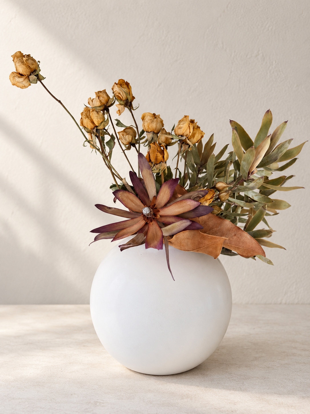 Golden Earth preserved and dried flowers