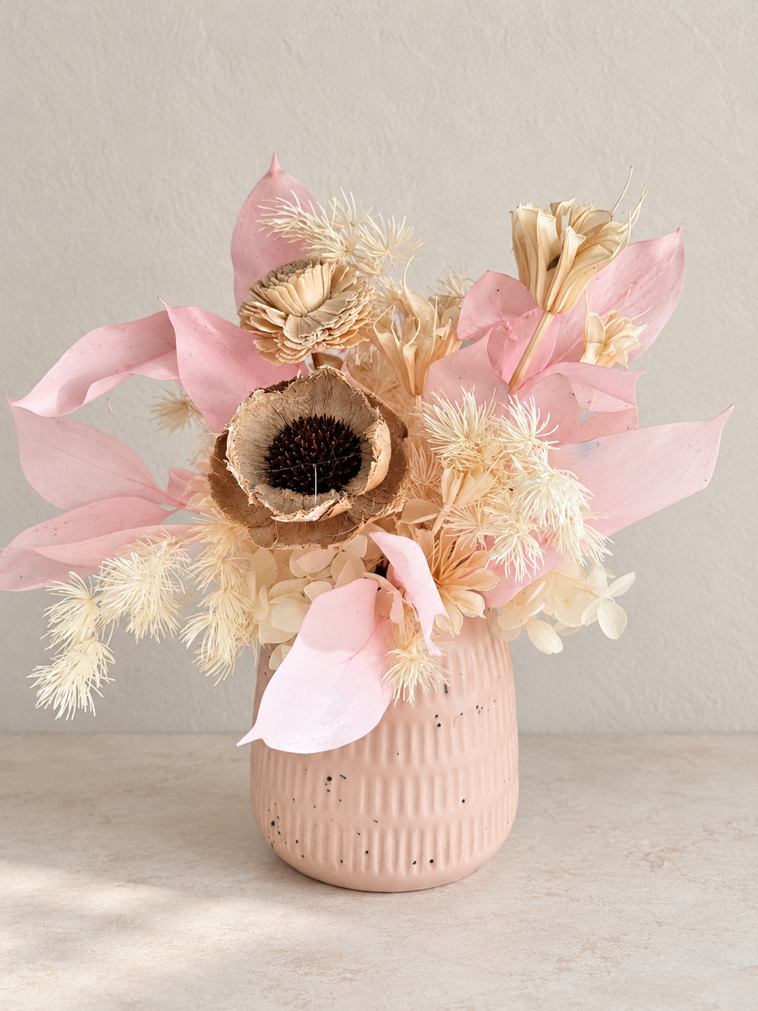 Petal Pink preserved and dried flowers